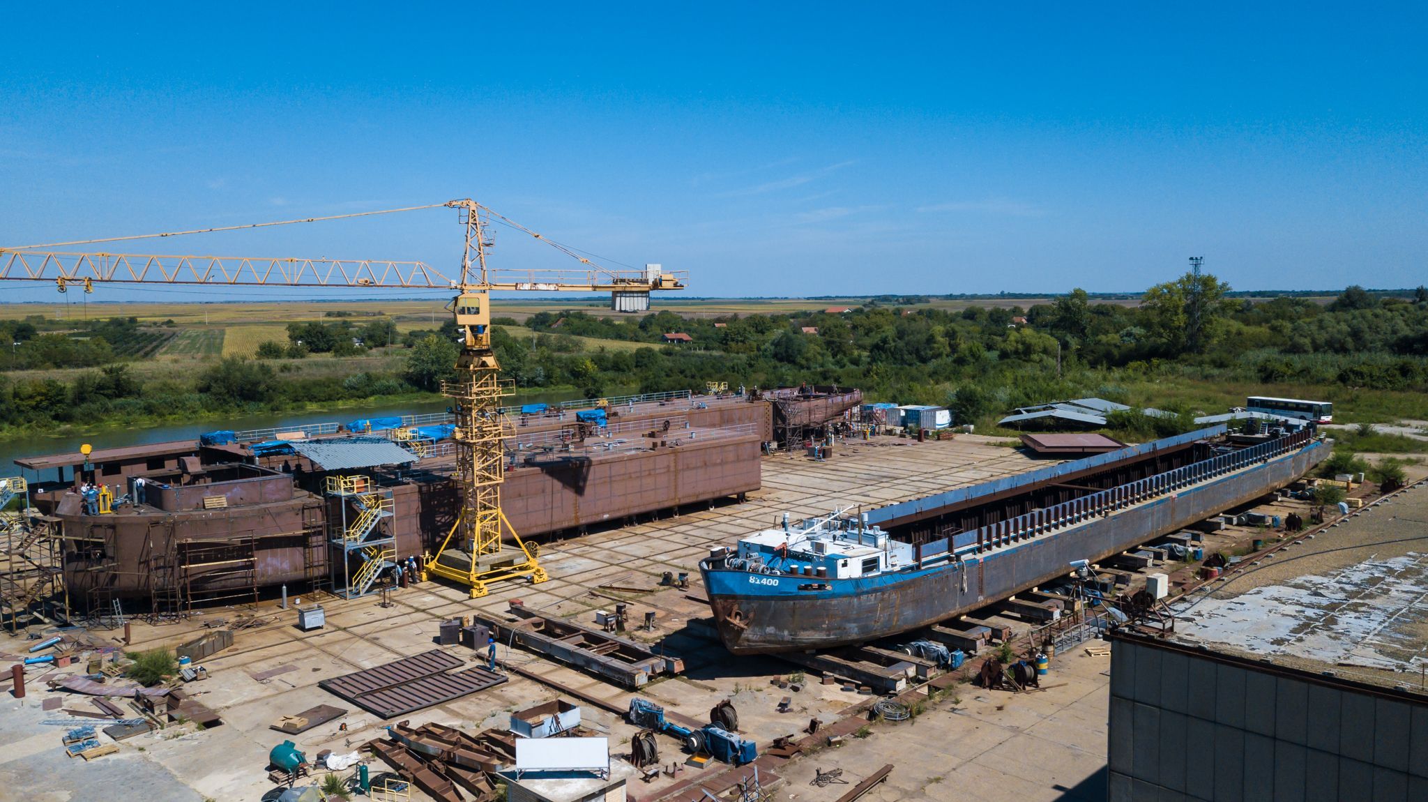 Shipyard and vessel construction site