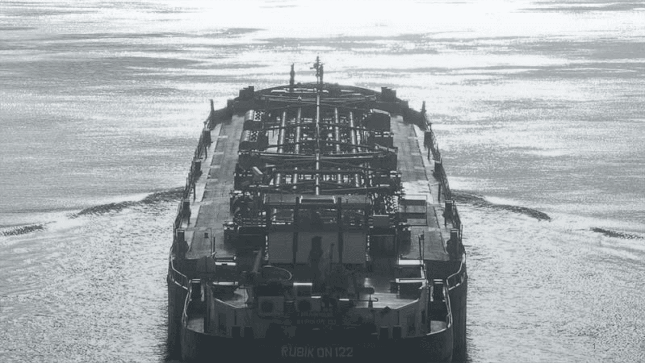 Aerial view of vessel navigation