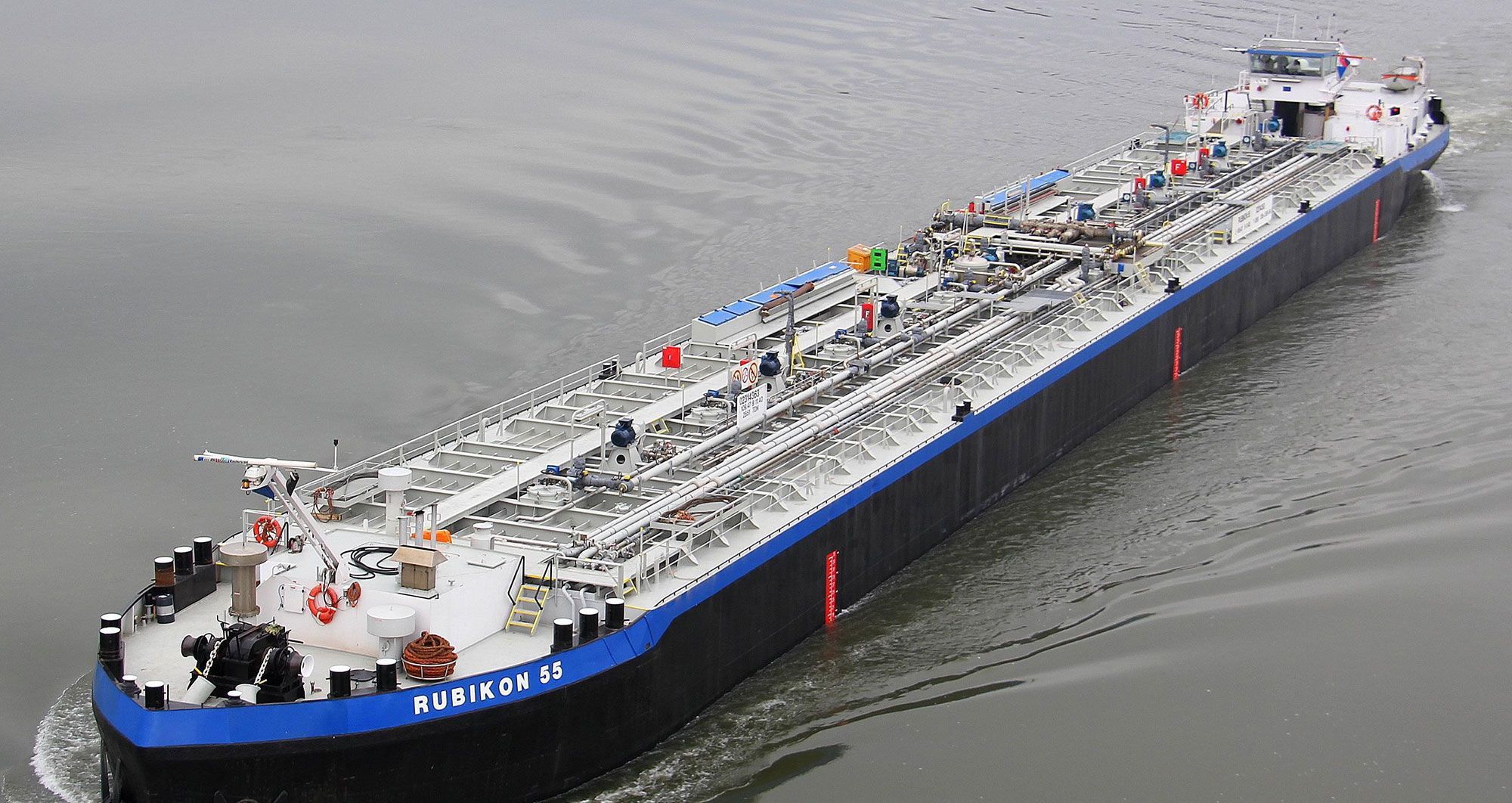 Cargo tanker vessel on inland waterways